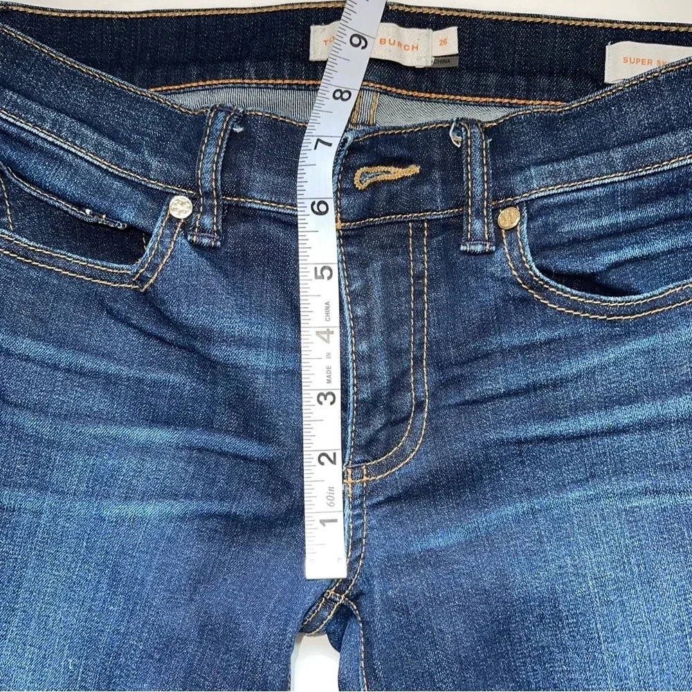 Tory Burch Dark Wash Low Rise Super Skinny Jeans 26 Women’s